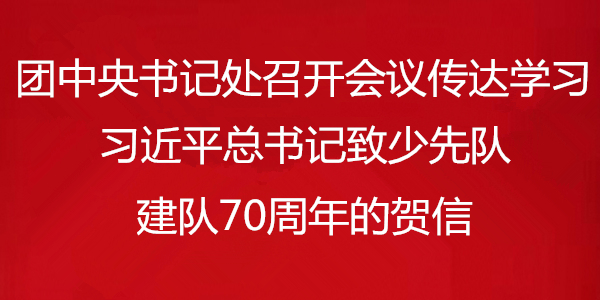 团中央书记处召开会议传达学习习近平总书记致少先队建队70周年的贺信